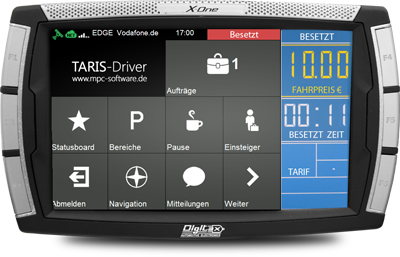 TARIS Driver im Startscreen auf dem DIGITAX XOne
