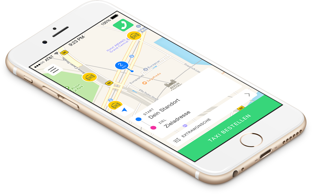 Taxi Deutschland oder cab4me auf einem iPhone