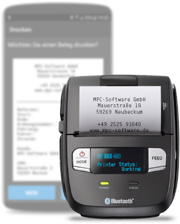 Bluetooth Belegdrucker mit TARIS Driver