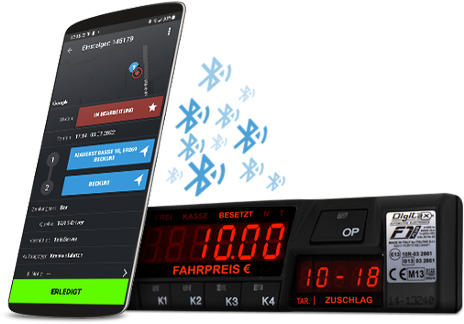 DIGITAX F1 OTA Bluetooth Taxameter mit TARIS Driver